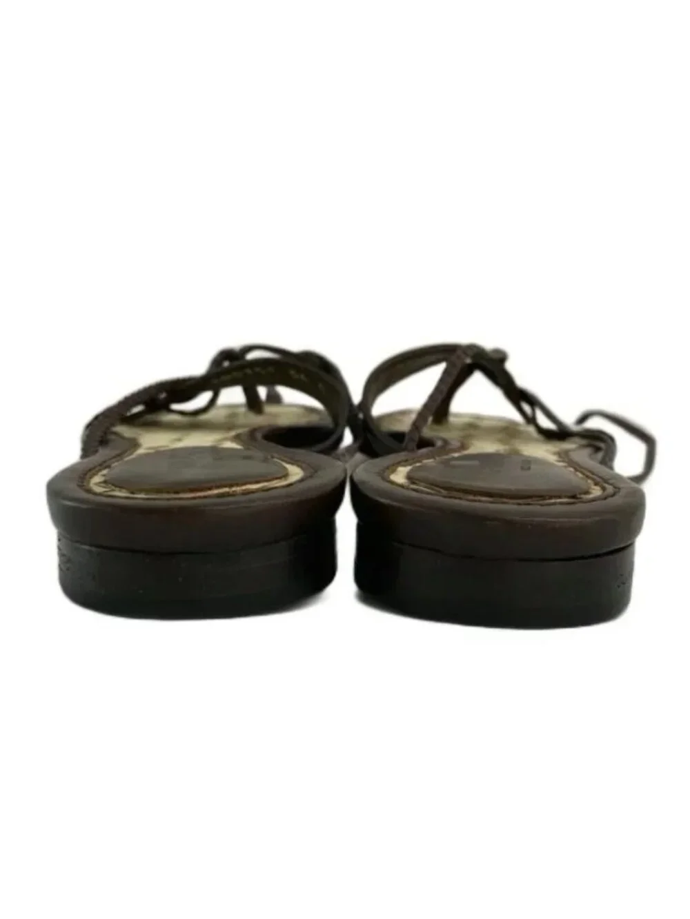Gucci Y2k Era Sandals Leather Flat Square Toe Lace-up Braided Brown